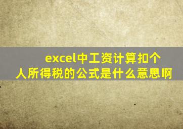 excel中工资计算扣个人所得税的公式是什么意思啊