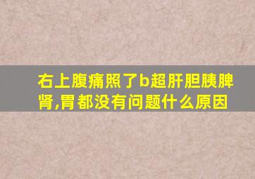 右上腹痛照了b超肝胆胰脾肾,胃都没有问题什么原因