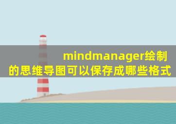 mindmanager绘制的思维导图可以保存成哪些格式