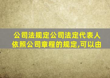公司法规定公司法定代表人依照公司章程的规定,可以由