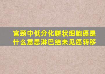 宫颈中低分化鳞状细胞癌是什么意思淋巴结未见癌转移
