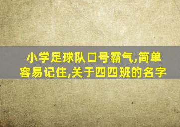 小学足球队口号霸气,简单容易记住,关于四四班的名字