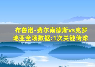 布鲁诺-费尔南德斯vs克罗地亚全场数据:1次关键传球
