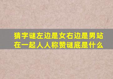 猜字谜左边是女右边是男站在一起人人称赞谜底是什么