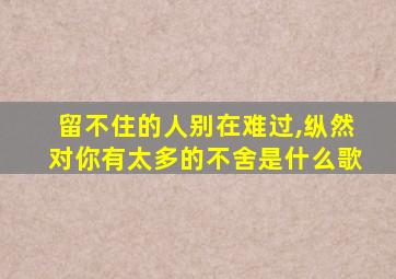 留不住的人别在难过,纵然对你有太多的不舍是什么歌