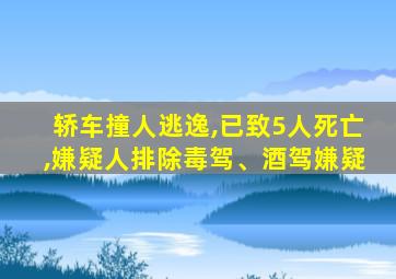 轿车撞人逃逸,已致5人死亡,嫌疑人排除毒驾、酒驾嫌疑
